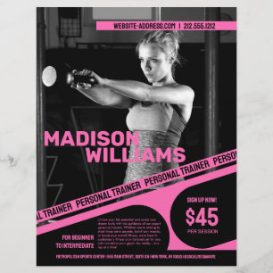Flyer Foto de Personal Trainer Rosa Vibrante Ousada
