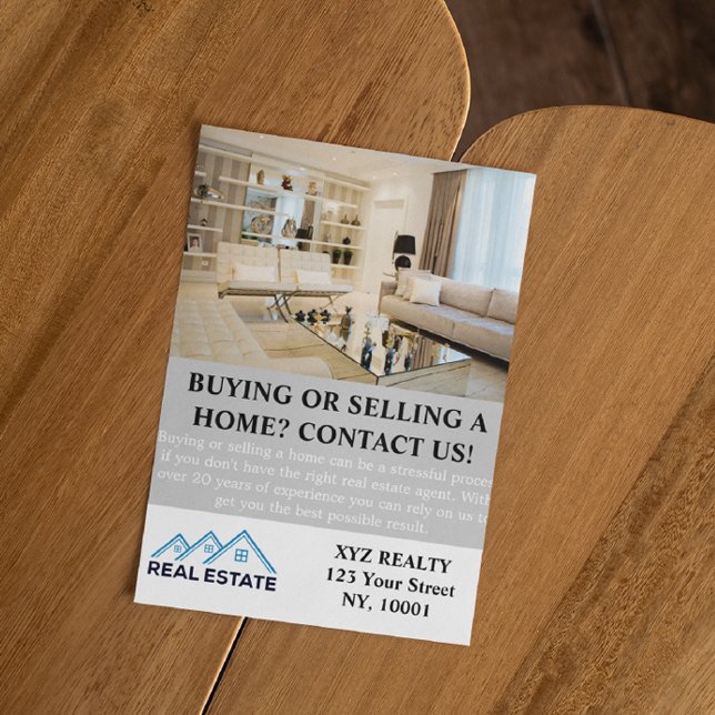 Flyer Foto de Realty do Agente Imobiliário Moderno (Real Estate Home Selling Custom Flyer)