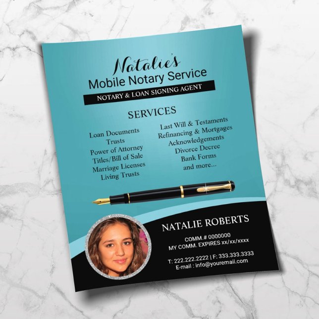 Flyer Foto de Teal Profissional do Agente de Assinatura  (Criador carregado)