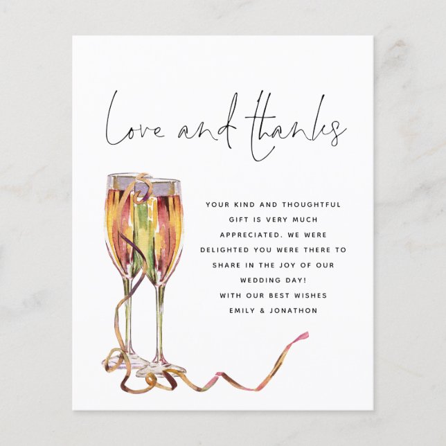 Flyer Foto do casamento de Script de Champagne do PAPER  (Frente)