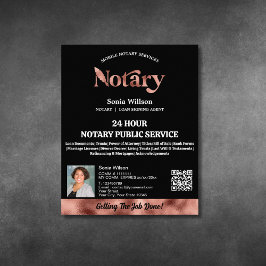 Flyer Foto do Código QR do Agente de Assinatura de Notár