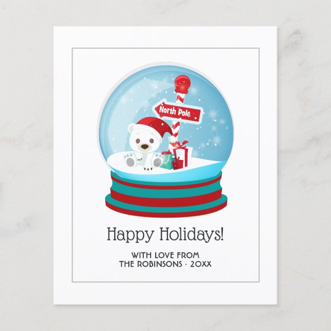 Flyer Foto do Globo de Neve do Urso de Natal Bonito (Frente)