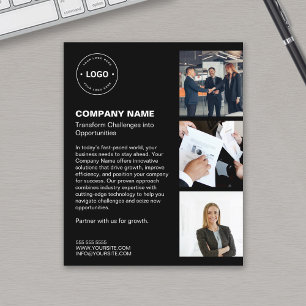 Flyer Foto do logotipo moderno Black Professional Busine