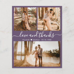 Flyer Foto do Orçamento Colagem Mauve Wedding Obrigado 