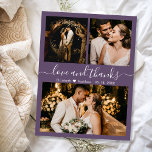 Flyer Foto do Orçamento Colagem Mauve Wedding Obrigado F<br><div class="desc">Orçamento, Moderno, Elegante, Manuscrito De Casamento "obrigados e Amor" (3) Colagem de Fotos Obrigado personalizado barato baixo orçamento. modelo de obrigado de na moda com três fotos na frente e uma foto na parte de trás. ***POR FAVOR, NOTE! *** ROLE PARA BAIXO PARA OBTER MAIS INFORMAÇÕES! *** Com o texto...</div>