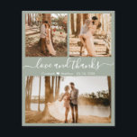 Flyer Foto Do Orçamento Colagem Verde Casamento Obrigado<br><div class="desc">Orçamento, Moderno, Elegante, Casamento com Mão (3) Colagem de Fotos Obrigado Personalizado barato com baixo orçamento. modelo de obrigado de na moda com três fotos na frente e uma foto na parte de trás. ***POR FAVOR, NOTE! *** ROLE PARA BAIXO PARA OBTER MAIS INFORMAÇÕES! *** Com o texto "Amor e...</div>