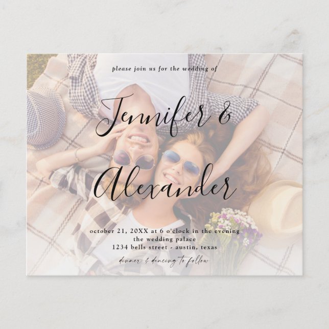 Flyer Foto do Orçamento e Nomes Grandes Horizontais Foto (Frente)