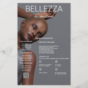 Flyer Foto Fashionista de Bela Cabelo e Makeup, Serviço