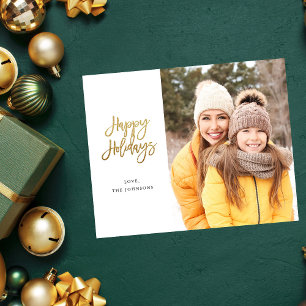 Flyer Foto minimalista do orçamento com feriados felizes