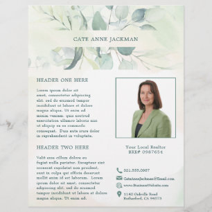 Flyer Foto Moderna Greenery Eucalyptus Elegante Russo