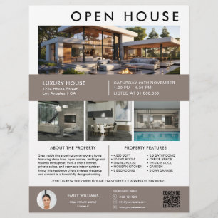 Flyer Foto QR de Casa Aberta de Imóveis
