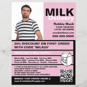 Flyer Fotografia Personalizada, Entrega de Milkman/Mulhe
