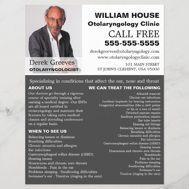 Flyer Fotografia Personalizada, Otolaringologista (Frente)