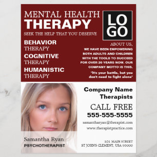 Flyer Fotografia Personalizada, Psicoterapeuta, Terapia