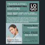 Flyer Fotografia Personalizada, Tradutor e Intérprete<br><div class="desc">Flyers de Anúncio de Fotografia Personalizada,  Tradutor e Intérprete pela The Business Card Store.</div>