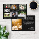 Flyer Fotografia profissional de modelo preto<br><div class="desc">Folheto de marketing preto para um fotógrafo profissional personalizado com suas fotos, logotipos, informações de contato, texto personalizado e código QR. Promova seu negócio de fotografia com este folheto de colagem fotográfica personalizado com seis fotos maravilhosas de um lado e uma foto maior do outro para que você possa mostrar...</div>
