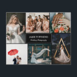 Flyer Fotógrafo Profissional de Colagem de Fotos Preta<br><div class="desc">Folheto duplo para um fotógrafo profissional, onde você pode mostrar seu trabalho em uma colagem de fotos com espaço para seis fotos. Adicione seu nome e especialidade ou título ou serviço no cobrir. A parte de trás apresenta um confete dourado falso, uma foto de perfil de você mesmo, e sua...</div>