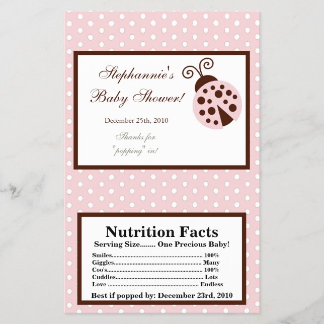 Flyer Fragmento de Milho de Micro-Ondas, Rosa Ladybug (Frente)