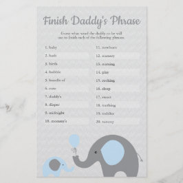 Flyer Frase do Pai Fino do Chá de fraldas Elefante Azul