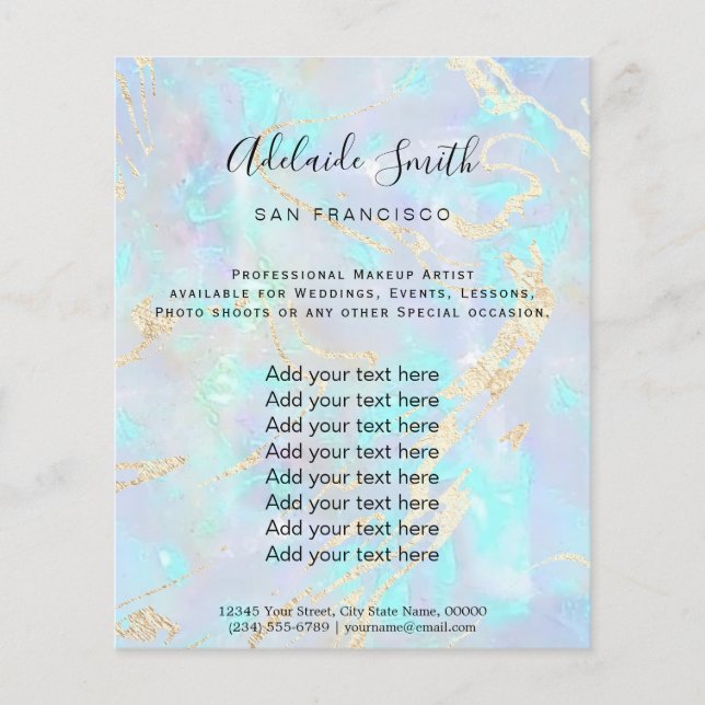 Flyer fundo opal de pedra (Frente)