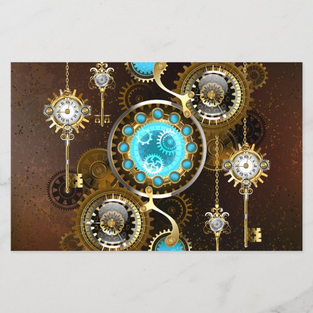 Flyer Fundo Rusty Steampunk com Lentes Turquesa (Frente)