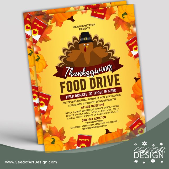 Flyer Fundraiser de caridade da unidade de Comida de Açã (Criador carregado)