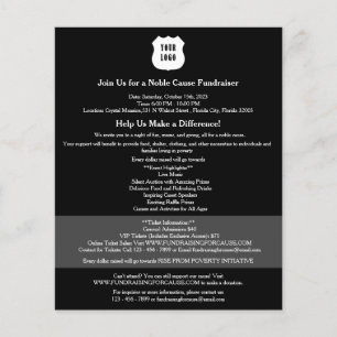 Flyer Fundraiser Preto Moderno