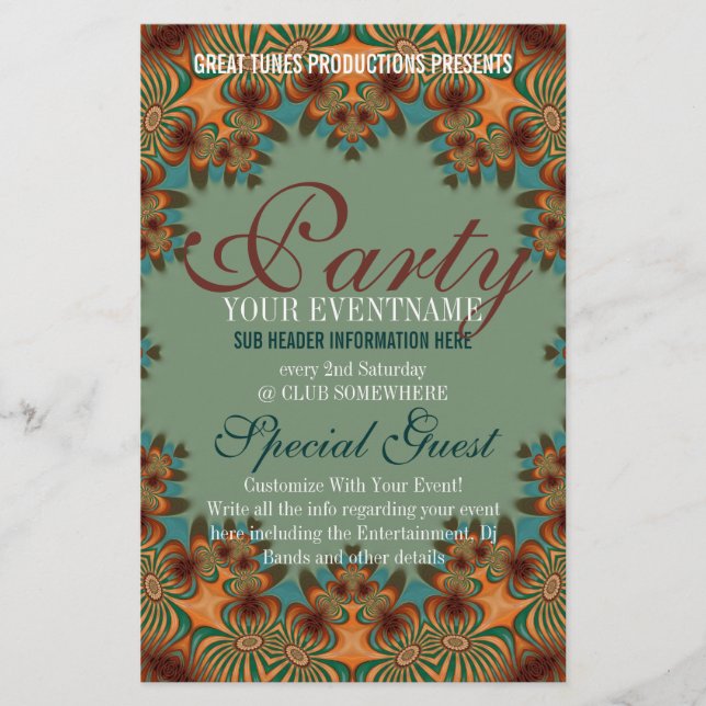 Flyer Funky Earthy Moderno Partido Social Pronto Para Fa (Frente)