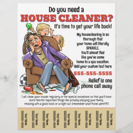 Flyer Funny Houseclening Service Home Housekeeper Promo