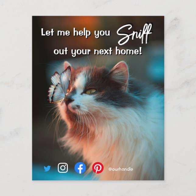 Flyer funny real estate sniff out your next home cat pos (Frente)