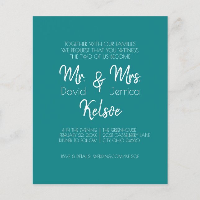Flyer Futuro Sr. Convite & Sra. Wedding (Frente)