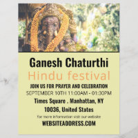Ganesh, o Deus hindu, o anúncio de eventos hindu