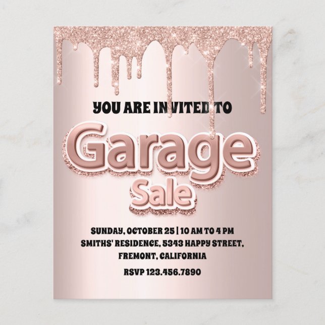 Flyer Garage Sale Rosa Blush Powder Drim Glitter (Frente)