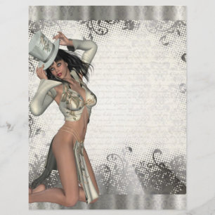 Flyer Garota de show prateada