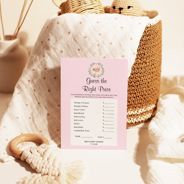 Flyer Garota De Veado Que Dorme Floral Adivinha O Preço  (Criador carregado)