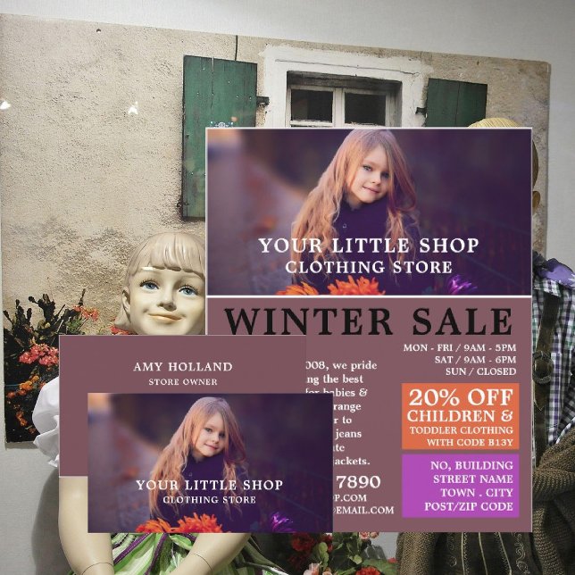 Flyer Garota doce, publicidade na loja de roupas para cr (Criador carregado)