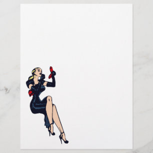 Flyer Garota Pinup Loira Bonita Vintage Glamour Retro