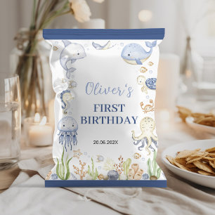 Flyer Garoto de Animais do Oceano Aniversário