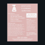 Flyer Garrafa pulverizadora de empresa de limpeza rosa-p<br><div class="desc">Folheto publicitário profissional para uma empresa de limpeza ou serviço de limpeza de casas. Este folheto de promocional foi projetado para comercializar seus serviços com êxito e expandir seu negócio de limpeza atraindo novos clientes. Apresenta um design moderno e minimalista com uma placa de pulverização gráfica e o nome da...</div>