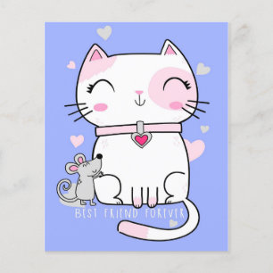 Flyer Gato E Rato Melhores Amigos, Gato De Gatinho Engra