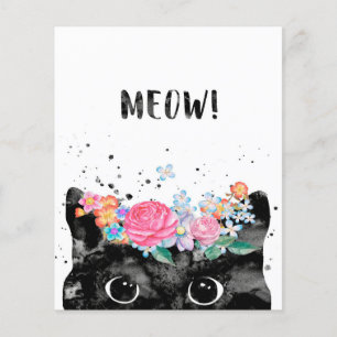 Flyer Gato Espiando Meow, Presente de Gatinho para Amant