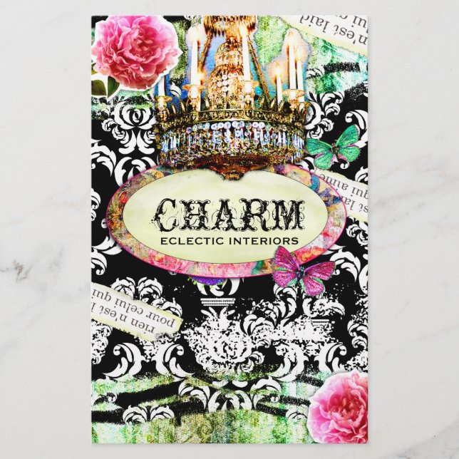 Flyer GC | SHABBY Charme Vintage - Damask Preto (Frente)