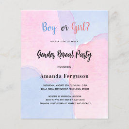 Flyer Gênero revela convite de orçamento azul-rosa do pa