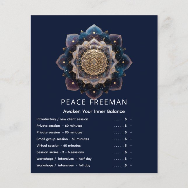 Flyer Geometria da Semente Estelar | Design de Mandala (Frente)