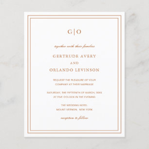 Flyer Gertrude Burnt Orange Classic Elegant Wedding