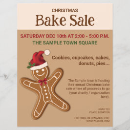Flyer Gingerbird Cookie Assar de Natal Venda