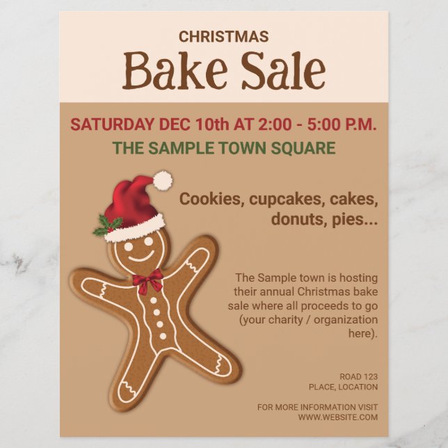 Flyer Gingerbird Cookie Assar de Natal Venda (Frente)