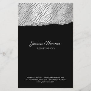 Flyer Glamor moderno - brilho do padrão prateado