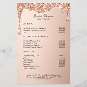 Flyer Glamor Rosegold Glitzer sinkt