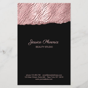 Flyer Glamor Rosegold Patterno Moderno Glitter